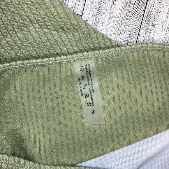 Green Knit Bikini with Cross Back and High Leg | Size M - Picture 7 of 7